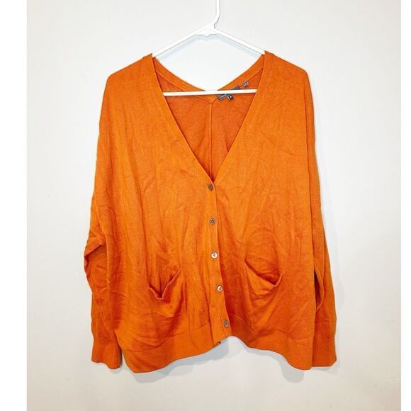 Vince cardigan button sweater orange - Picture 1 of 4